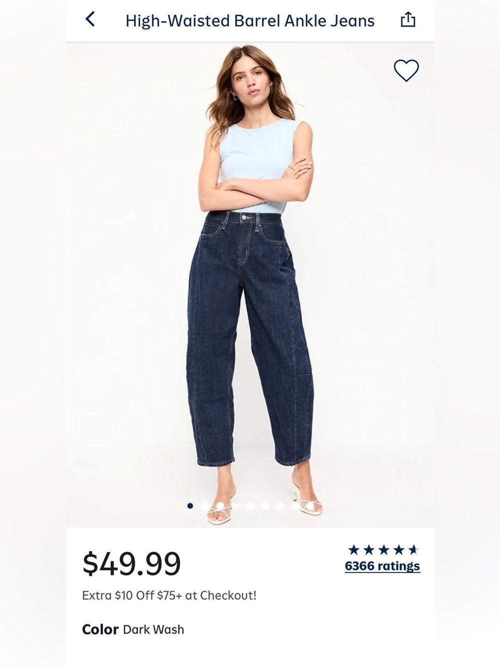 Old Navy High-Rise Barrel Jeans Dark Wash